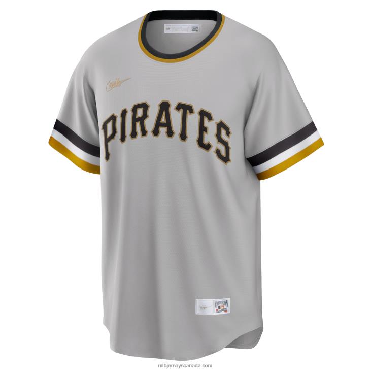 Men Pittsburgh Pirates Roberto Clemente Nike Gray Road Cooperstown Collection Player Jersey MLB Jerseys 6P0T519