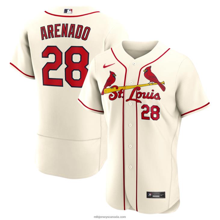 Men St. Louis Cardinals Nolan Arenado Nike Cream Alternate Authentic Player Jersey MLB Jerseys 6P0T944