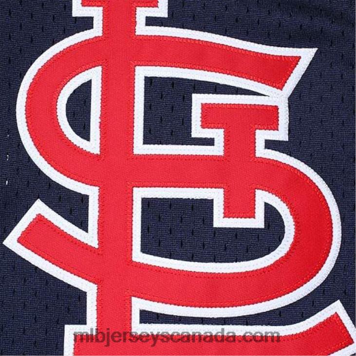 Men St. Louis Cardinals Ozzie Smith Mitchell & Ness Navy 1994 Authentic Cooperstown Collection Mesh Batting Practice Jersey MLB Jerseys 6P0T787