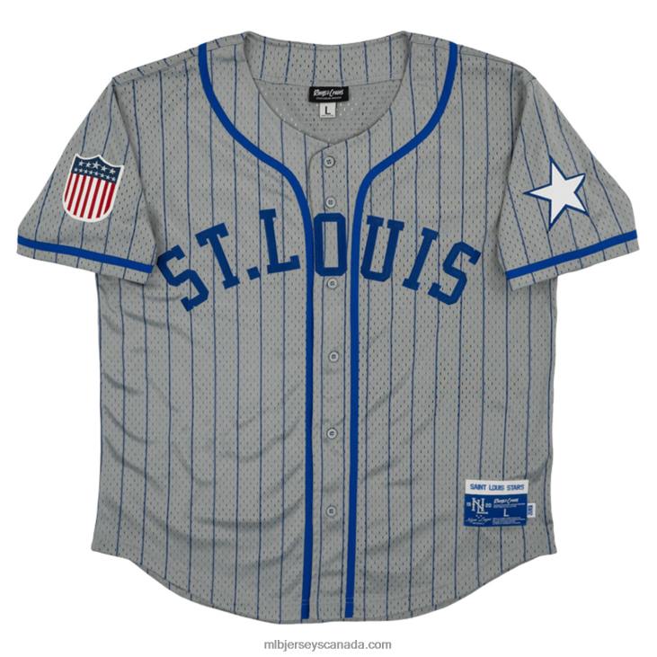 Men St. Louis Stars #17 Rings & Crwns Gray Mesh Button-Down Replica Jersey MLB Jerseys 6P0T1321