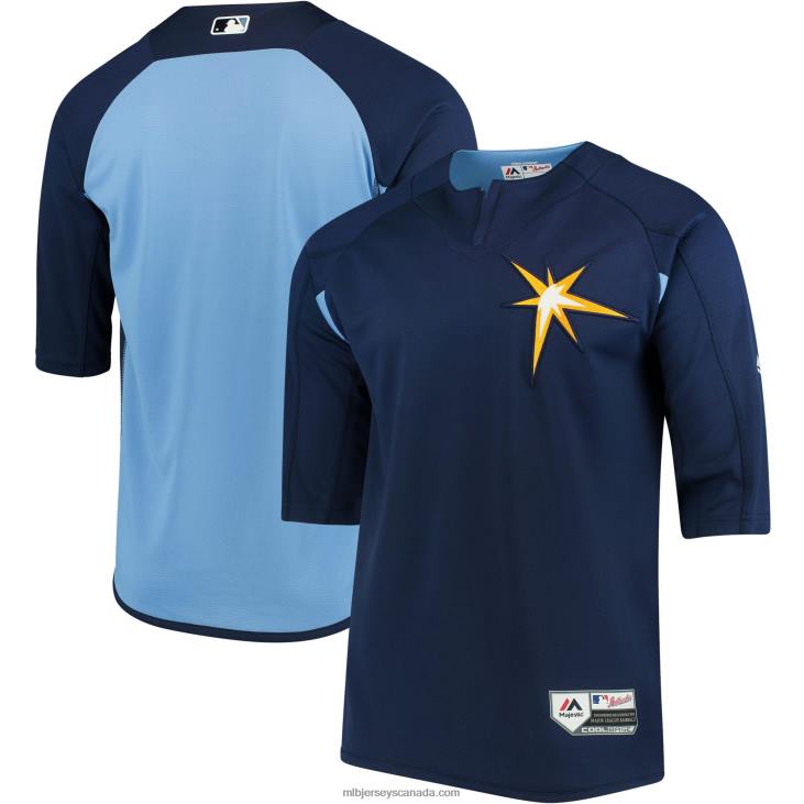 Men Tampa Bay Rays Majestic Navy/Light Blue Authentic Collection On-Field 3/4-Sleeve Batting Practice Jersey MLB Jerseys 6P0T1300 Men Tampa Bay Rays Majestic Navy/Light Blue Authentic Collection On-Field 3/4-Sleeve Batting Practice Jersey MLB Jerseys 6P0T1300