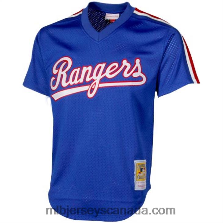 Men Texas Rangers Nolan Ryan Mitchell & Ness Royal 1989 Authentic Cooperstown Collection Mesh Batting Practice Jersey MLB Jerseys 6P0T586