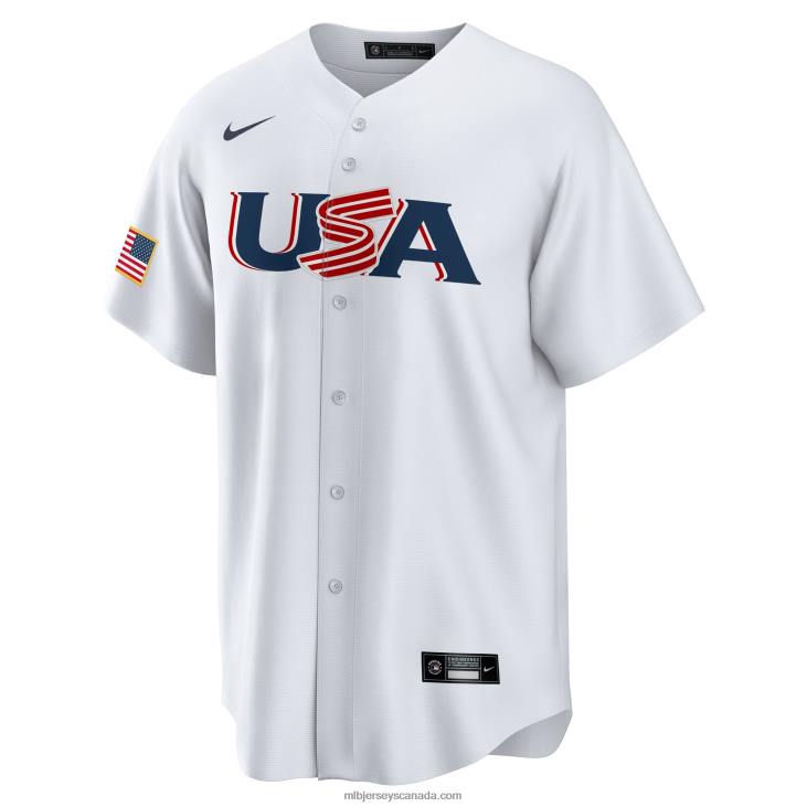 Men USA Baseball Jeff McNeil Nike White 2023 World Baseball Classic Replica Player Jersey MLB Jerseys 6P0T876