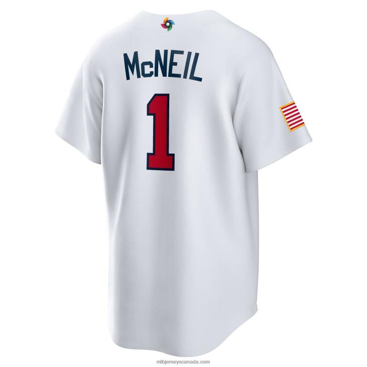 Men USA Baseball Jeff McNeil Nike White 2023 World Baseball Classic Replica Player Jersey MLB Jerseys 6P0T876