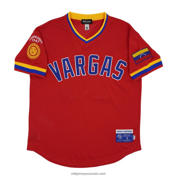 Men Vargas Campeones #10 Rings & Crwns Red Mesh Replica V-Neck Jersey MLB Jerseys 6P0T1477