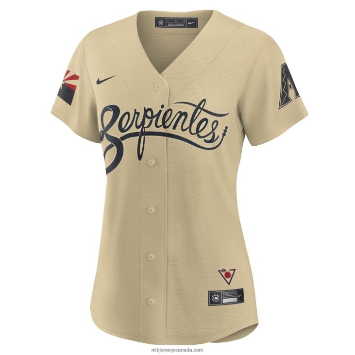 Women Arizona Diamondbacks Nike Gold City Connect Replica Jersey MLB Jerseys 6P0T730