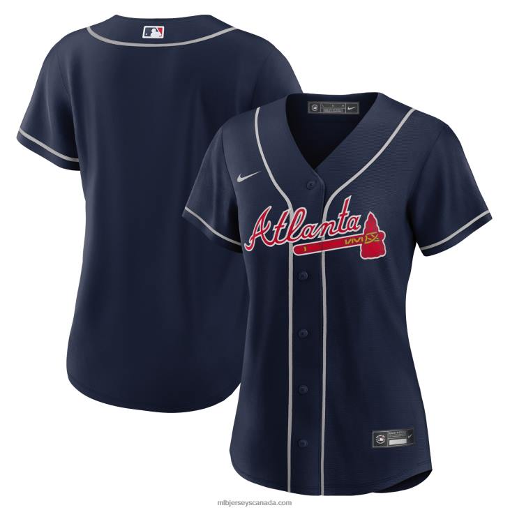Women Atlanta Braves Nike Navy Alternate Replica Team Jersey MLB Jerseys 6P0T235