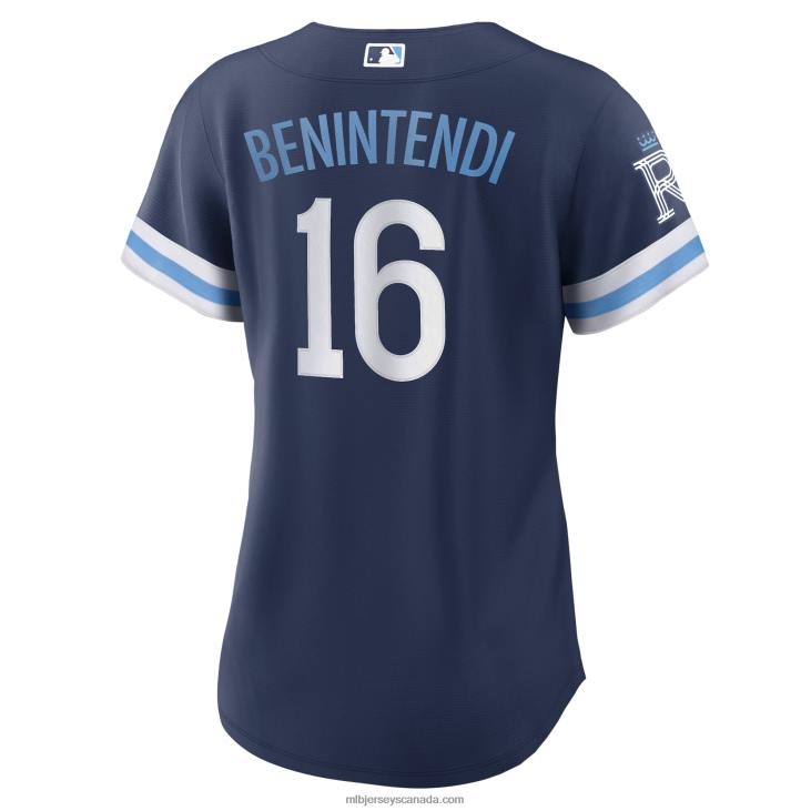 Women Kansas City Royals Andrew Benintendi Nike Navy 2022 City Connect Replica Player Jersey MLB Jerseys 6P0T1261