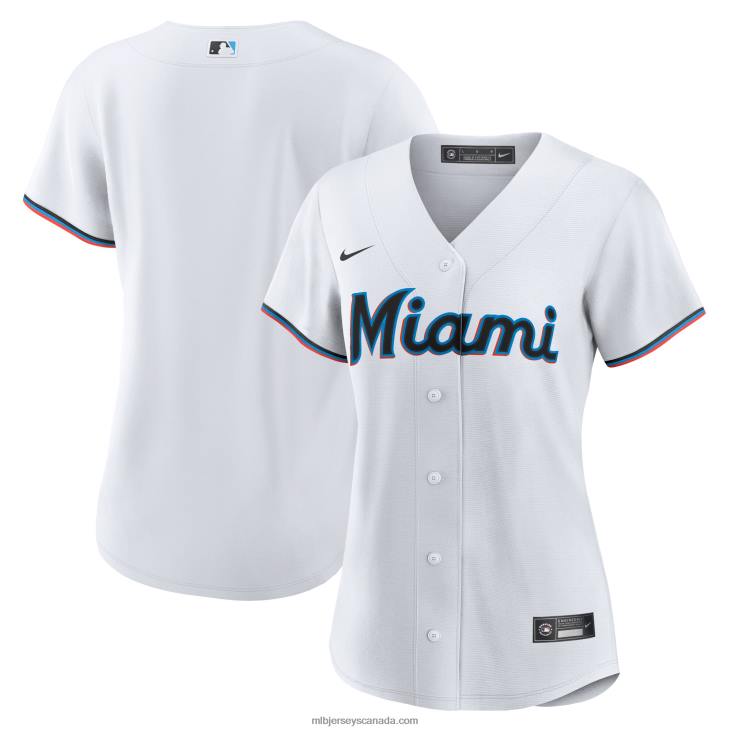 Women Miami Marlins Nike White Replica Team Jersey MLB Jerseys 6P0T1563