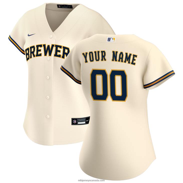 Women Milwaukee Brewers Nike Cream Home Replica Custom Jersey MLB Jerseys 6P0T1005 Women Milwaukee Brewers Nike Cream Home Replica Custom Jersey MLB Jerseys 6P0T1005