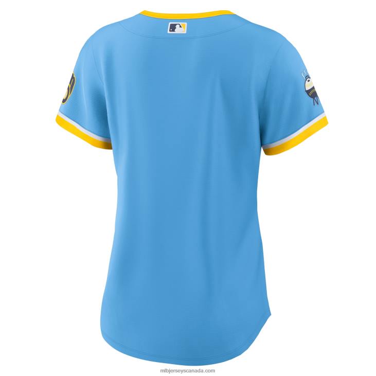 Women Milwaukee Brewers Nike Powder Blue 2022 City Connect Replica Team Jersey MLB Jerseys 6P0T880