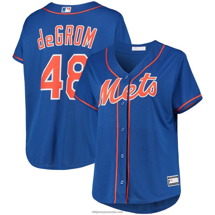 Women New York Mets Jacob deGrom Royal Plus Size Replica Player Jersey MLB Jerseys 6P0T1442