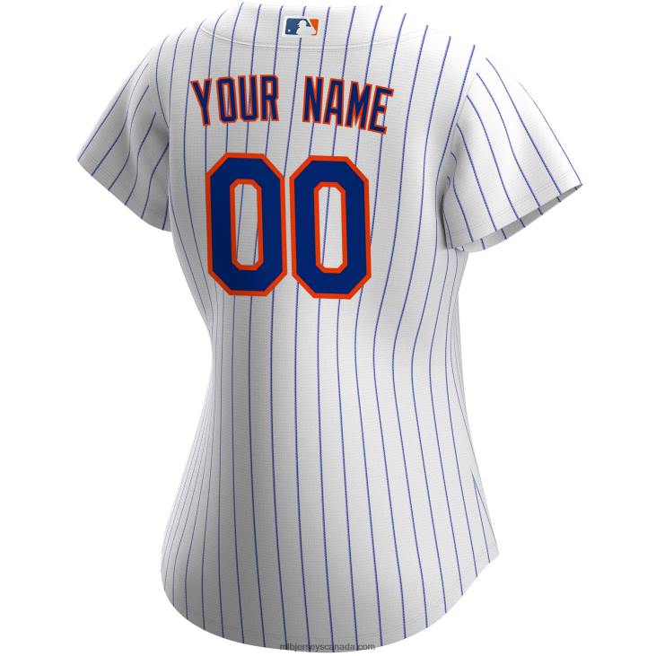 Women New York Mets Nike White Home Replica Custom Jersey MLB Jerseys 6P0T549