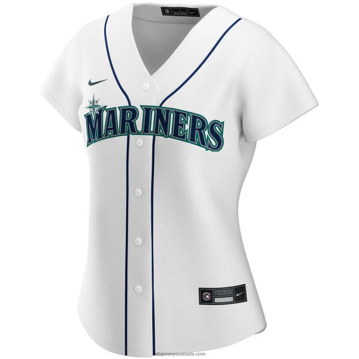 Women Seattle Mariners Nike White Home Replica Custom Jersey MLB Jerseys 6P0T379