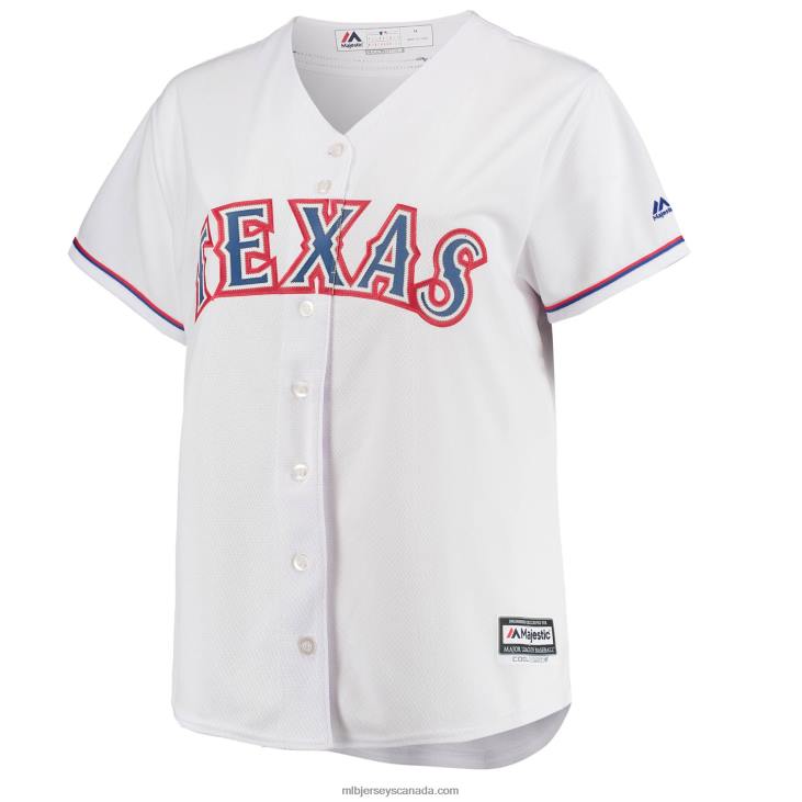 Women Texas Rangers Majestic White Plus Size Home Replica Team Jersey MLB Jerseys 6P0T1417